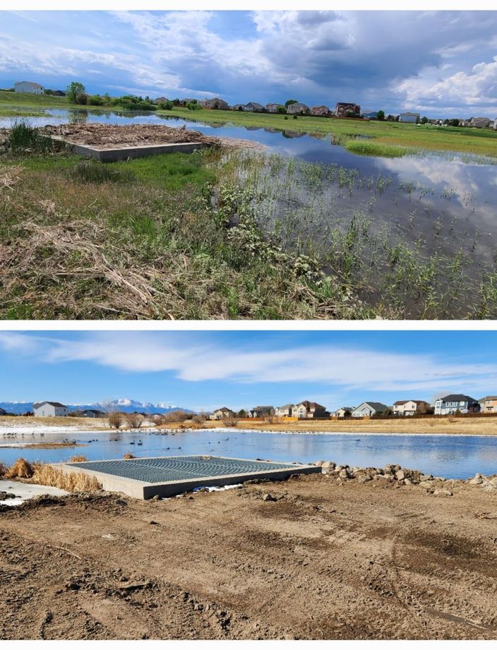 rentention pond before and after
