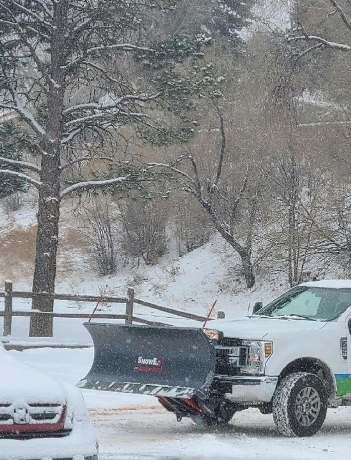 snow plowing with a truck
